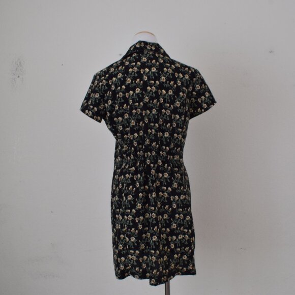 Vintage 90s Ditsy Floral Rayon Mini Dress - Picture 3 of 13